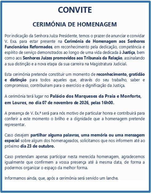 Cerimónia de homenagem