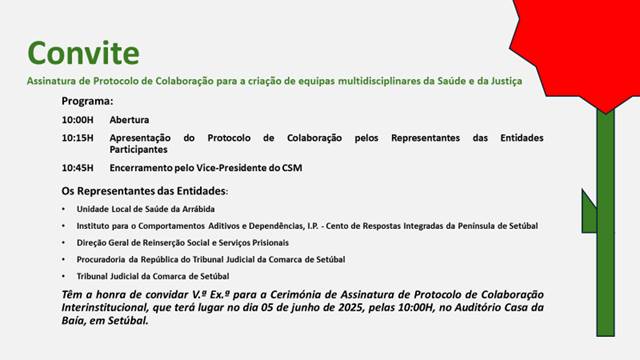 Assinatura de Protocolo de Colaboração para a criação de equipas multidisciplinares da Saúde e da Justiça